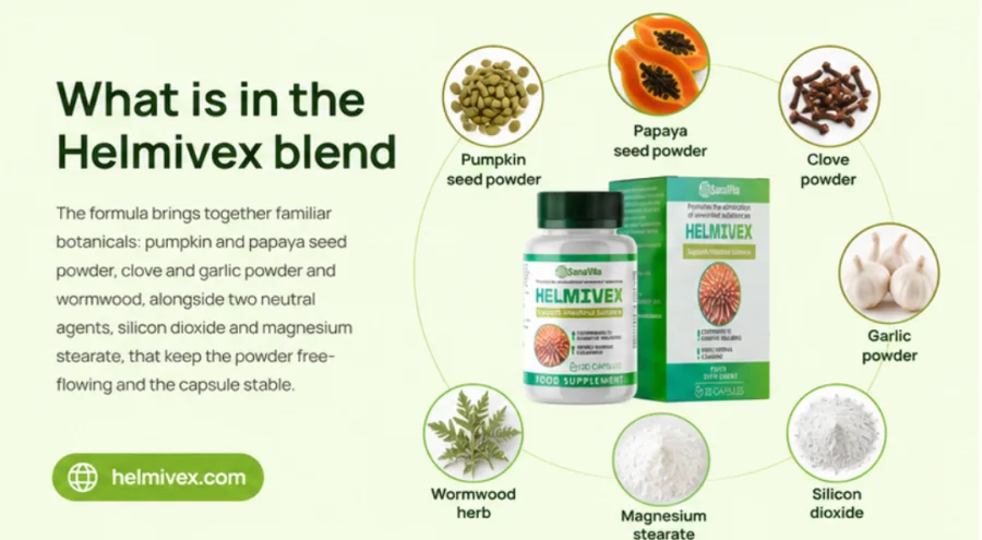 Helmivex — plant-based blend of seeds and herbs